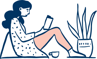 Illustrasjon av kvinne som leser